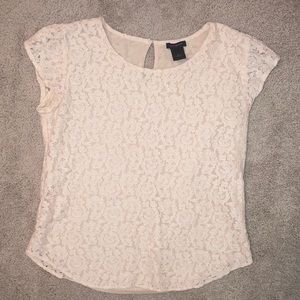 Ann Taylor Crochet Short Sleeve Blouse